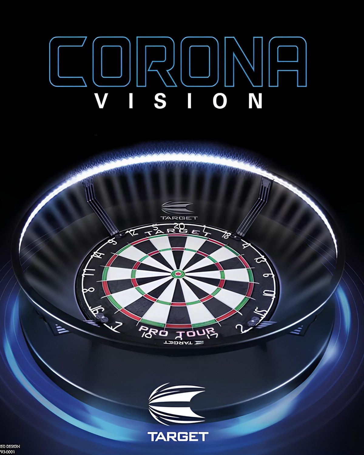 Target Corona Vision ledring rond een dartbord